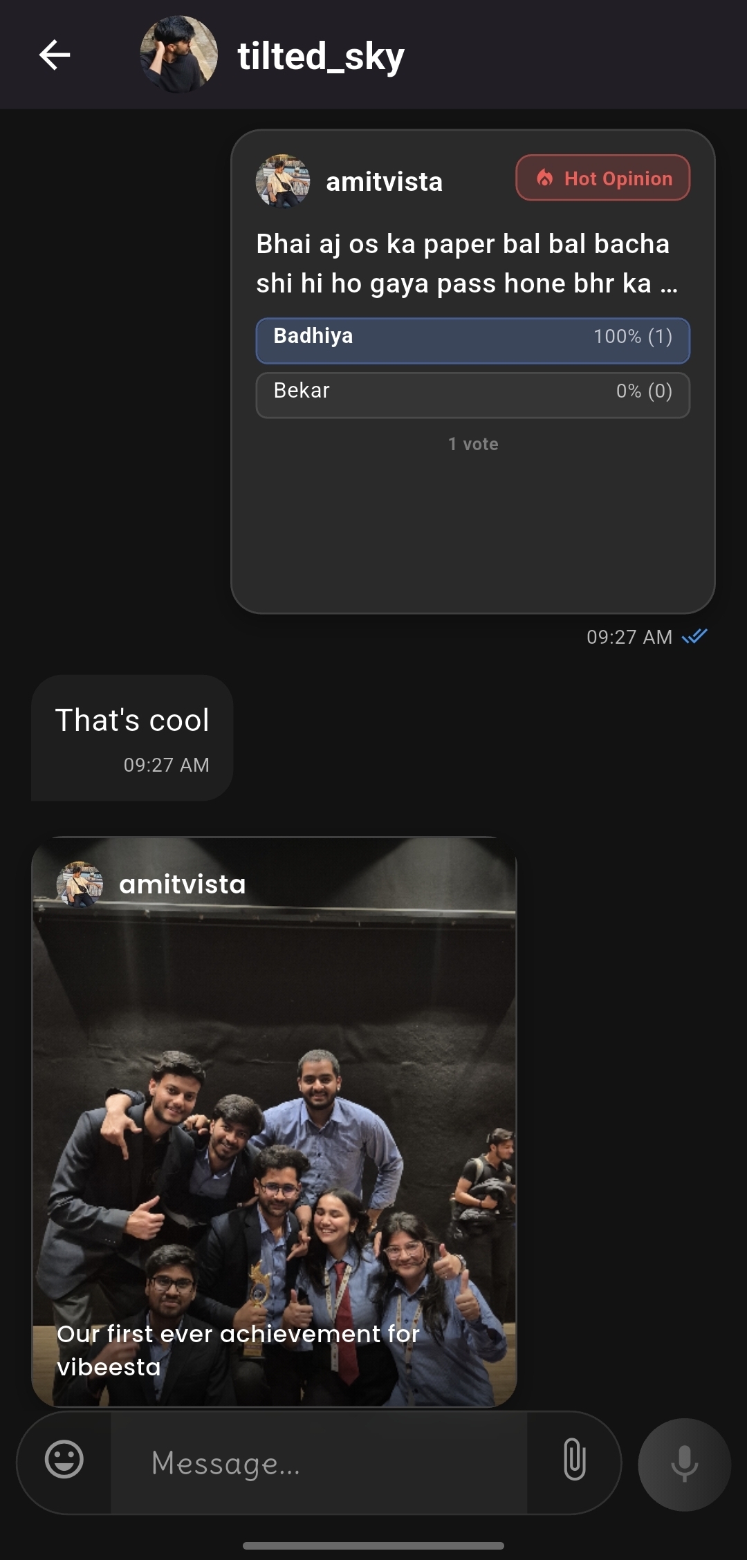 Direct Messages (DMs) screenshot